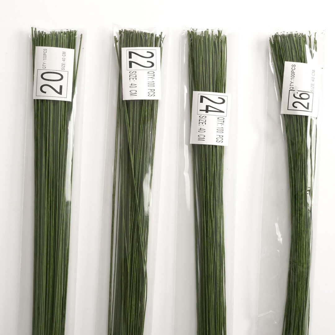 Crepe Paper PATIKIL 22 Gauge Floral Stem Wire - 50 Pack White Paper Wrapped Iron Wire For DIY Flowers Floral Stem Wires