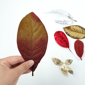 2-200Pc Flannel Artificial Magnolia Leaves /Brown Single Magnolia Leaf for Wedding DIY Magnolia Wreaths,Home Decor Bouquets Filler Accessory