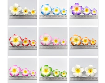 5/100Pcs 9cm Foam Frangipani heads Artificial Plumeria Hawaiian Fake flowers Frangipani Flowers Plumeria Egg For Beach wedding Party Decor