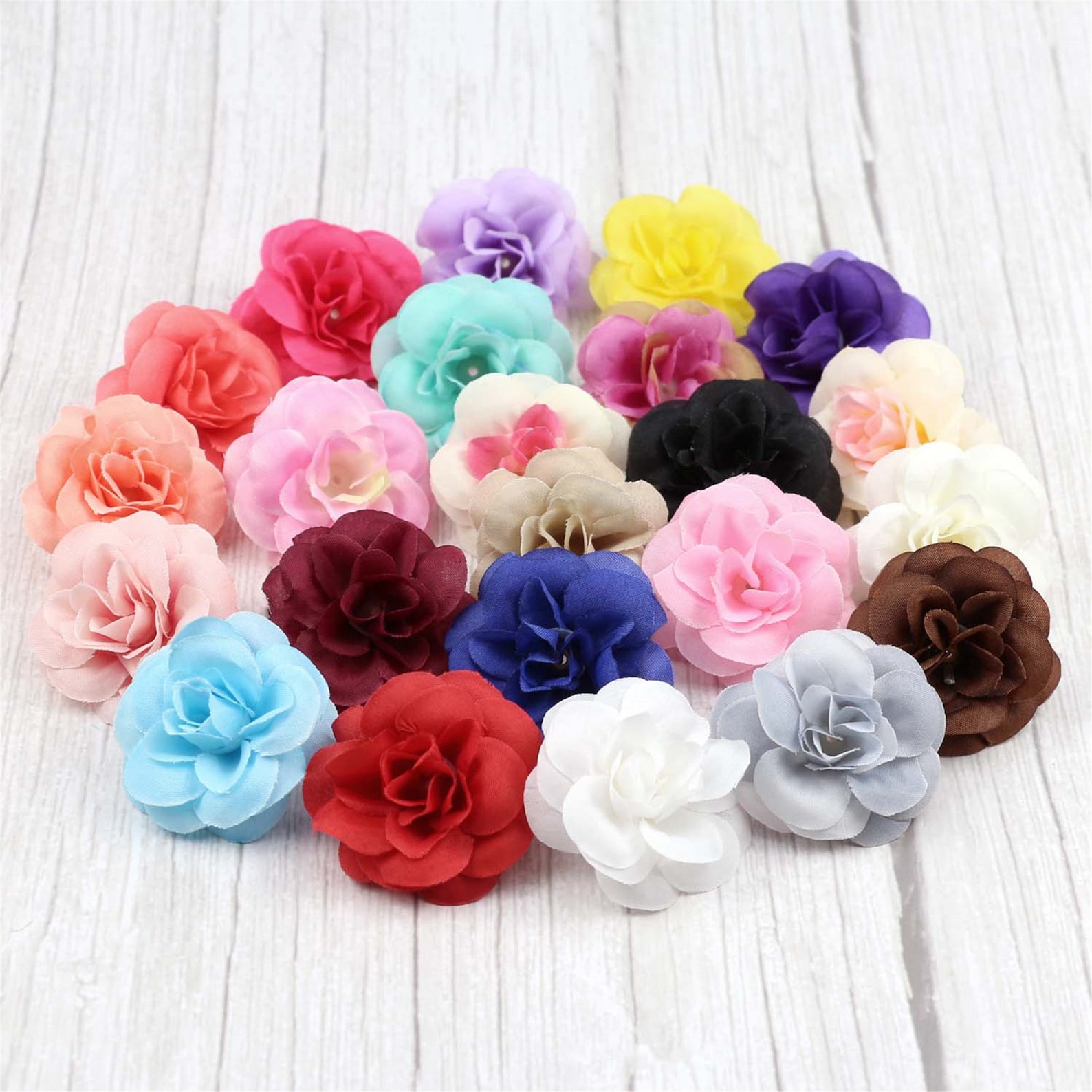 2/500pcs 24 Color Rose Silk Artificial Flower Head in Bulk Etsy