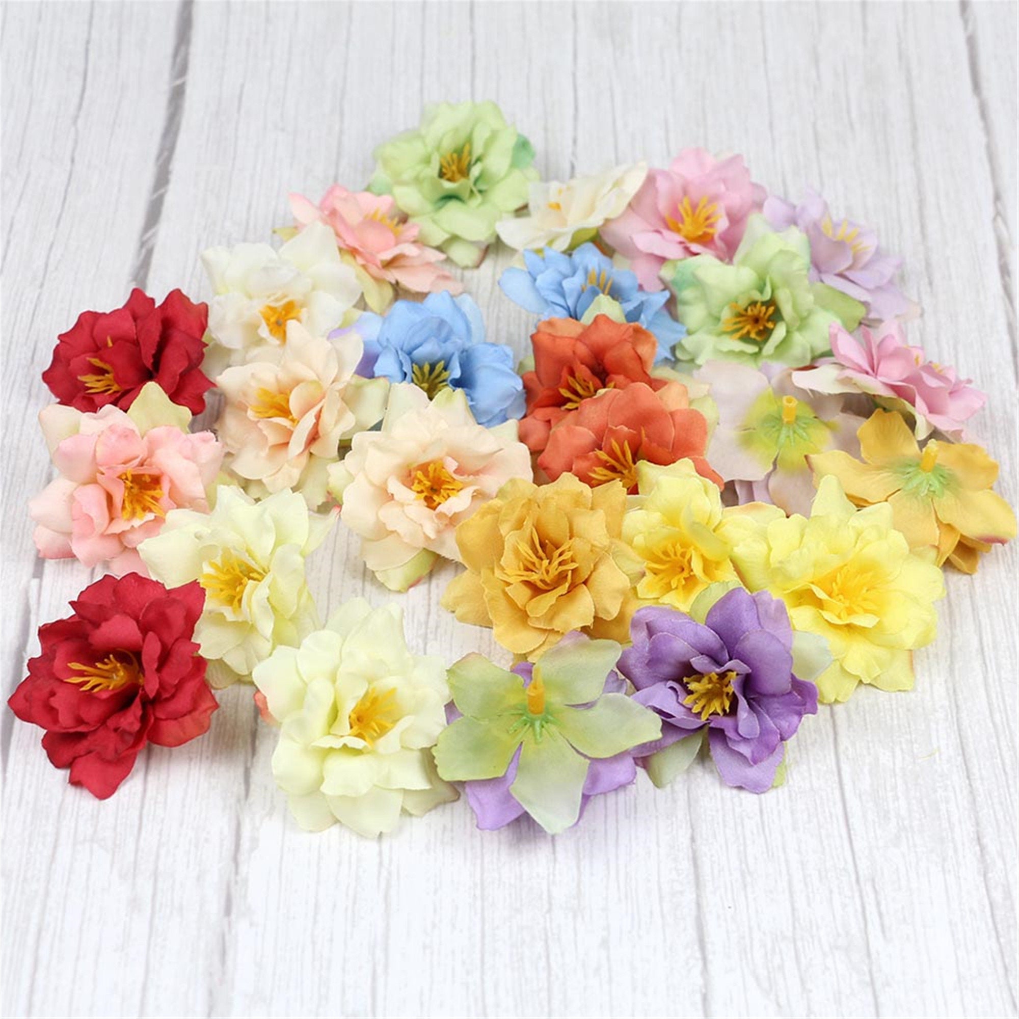 5/100pcs 5cm in Bulk Artificial Silk Roses Flower Heads Simulation ...