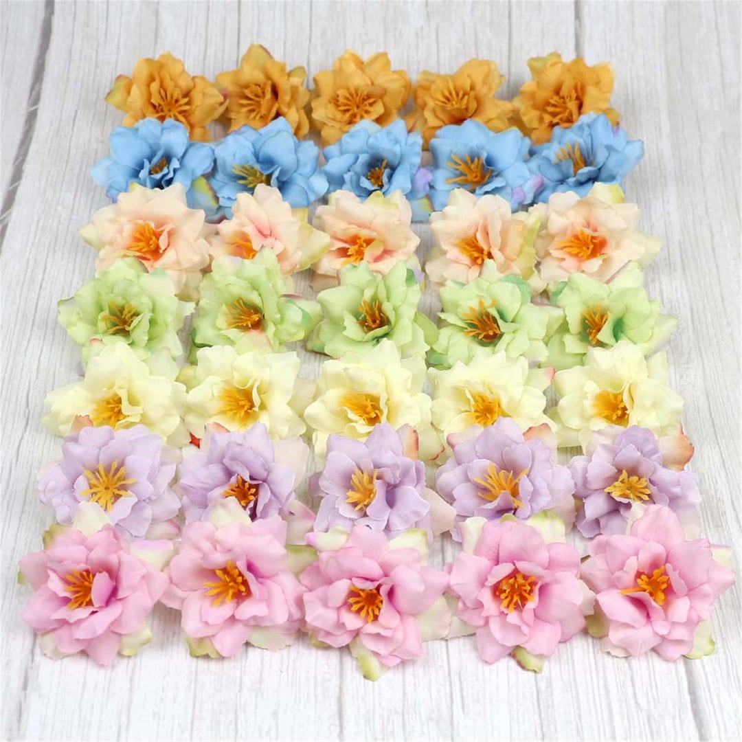 5/100pcs 5cm in Bulk Artificial Silk Roses Flower Heads Simulation ...