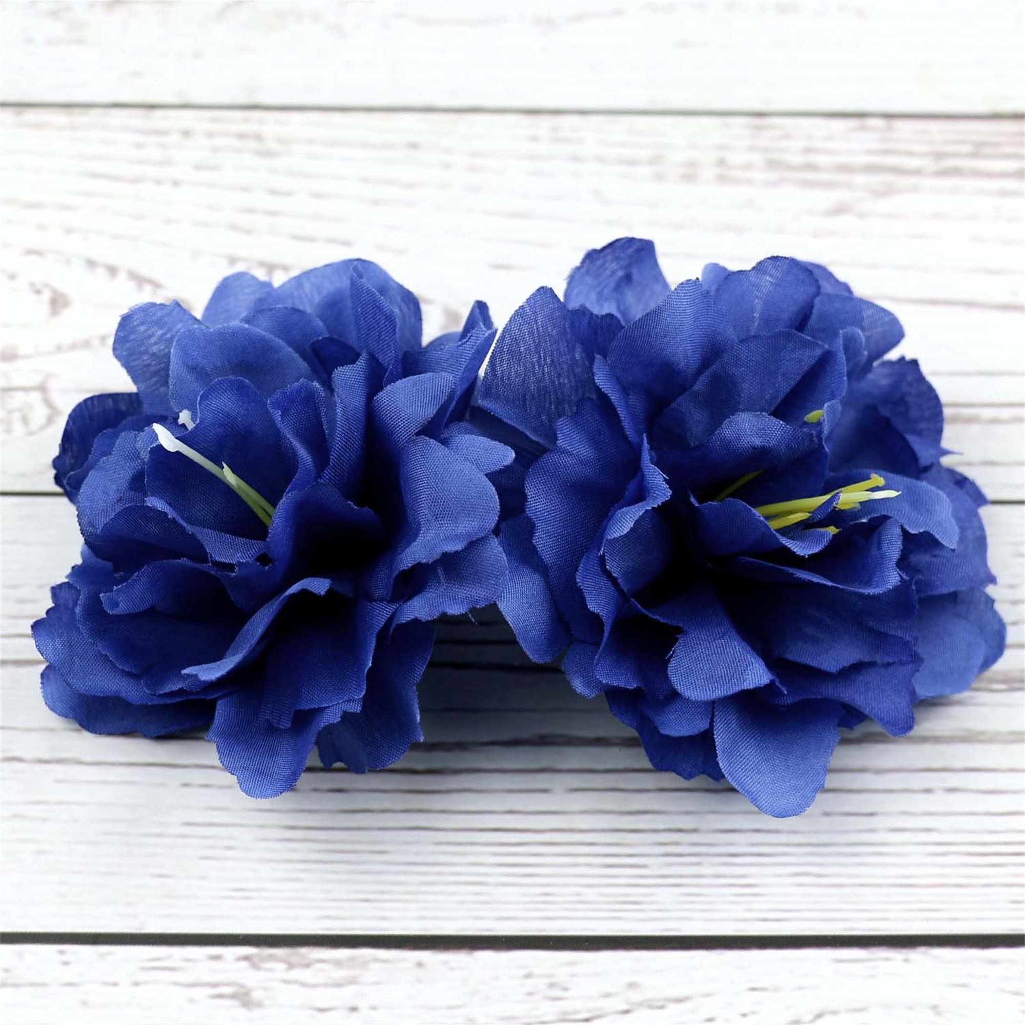 Royal Blue 3" Fake Flower Heads in Bulk Wholesale Silk Peony Artificial ...
