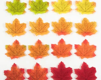 100-5000P Artificial Maple Autumn Leaves Fake Silk Red Orange Yellow Fall Color Leave Scrapbooking Craft Embellishments Wreaths Maples Leafs