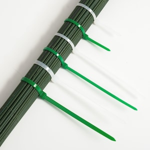 100/500pcs Zip Cable Ties, Self-Locking Premium Nylon Cable Wire Ties,Heavy Duty White Green for Indoor and Outdoor DIY Projects Bouquets