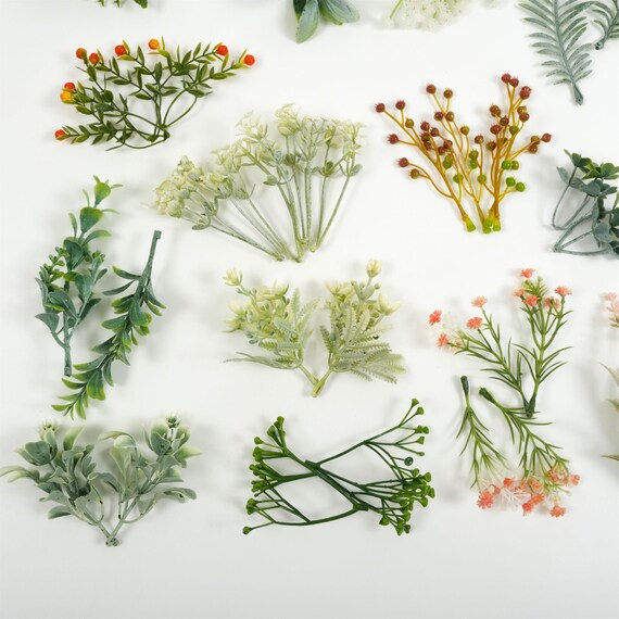 Artificial Green Leaves 35 Pcs Bulk Faux Silk Greenery Fake Rose Flower Leaves