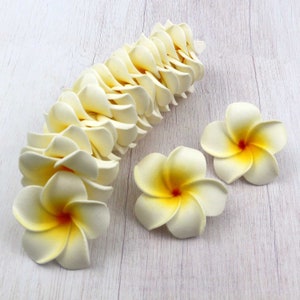 2/500PCS Foam Egg Flower Head / 5cm Artificial Plumeria Frangipani DIY Hawaiian Hairpin Tropical Flower Wedding Party Decor Fake Flower
