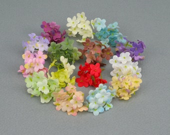 Cabeza de flor de hortensia de seda artificial de 2 pulgadas, flor de bola de nieve falsa de hortensia a granel, accesorio de relleno para decoración del hogar, fiesta de boda, bricolaje, 2/500 Uds.