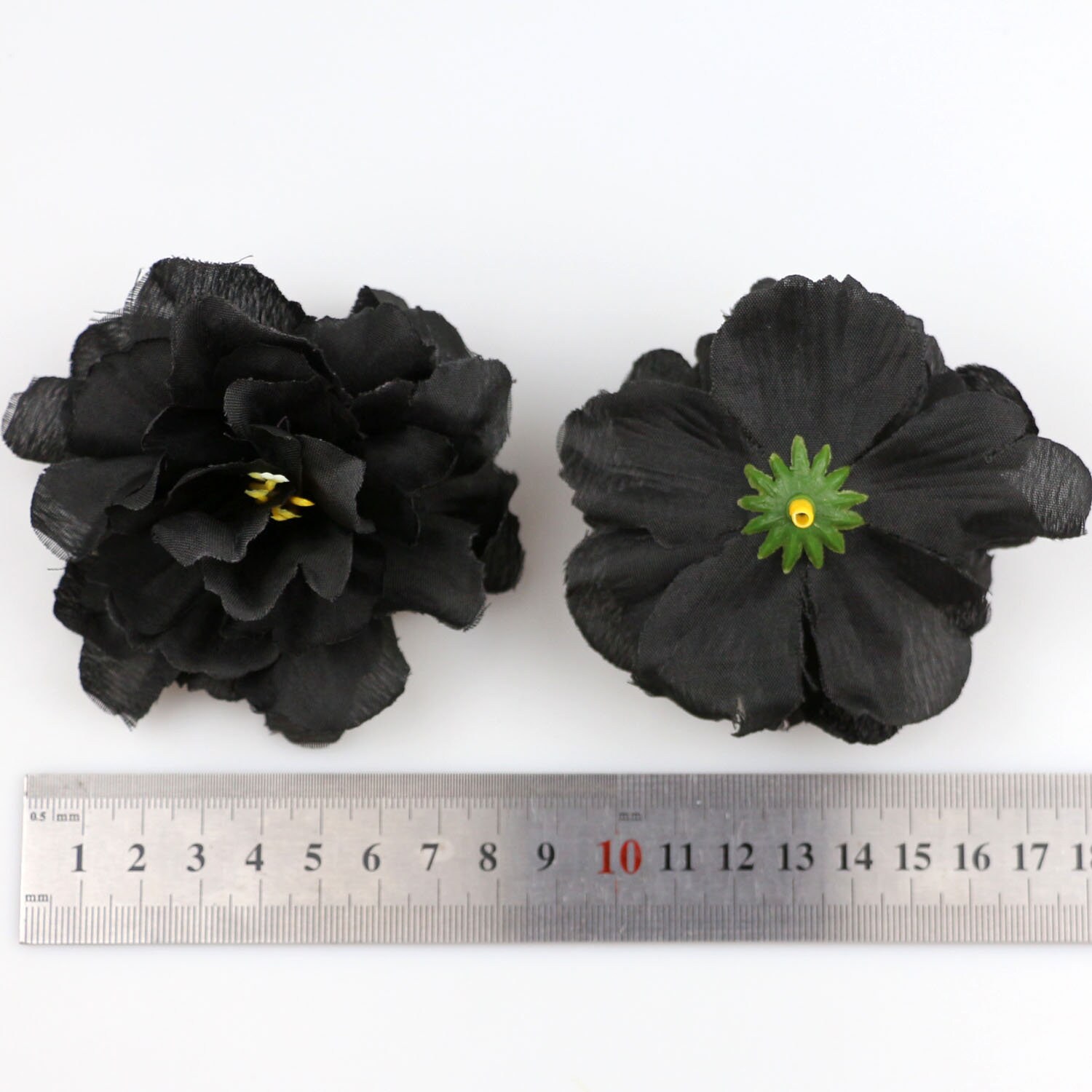 10-100PCS Black Artificial Silk Flower Heads / Fake Rose Peony Head for ...