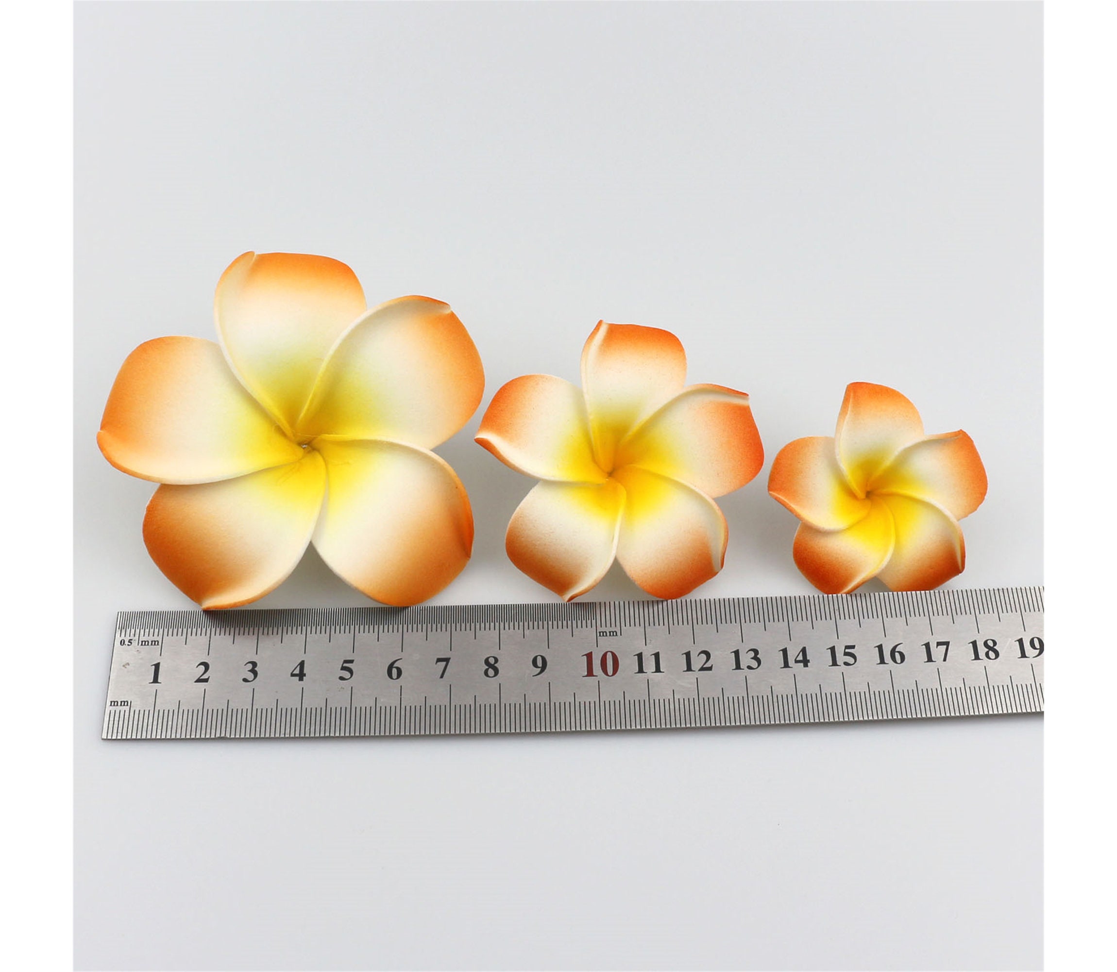 50PCS Foam Artificial Plumeria Flower Hawaiian Egg Frangipani Flower 5cm 6cm 9cm 