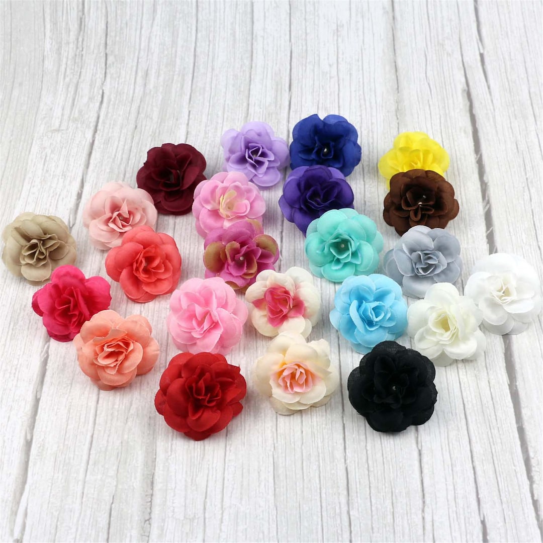 2/500pcs 24 Color Rose Silk Artificial Flower Head in Bulk Fake Roses ...