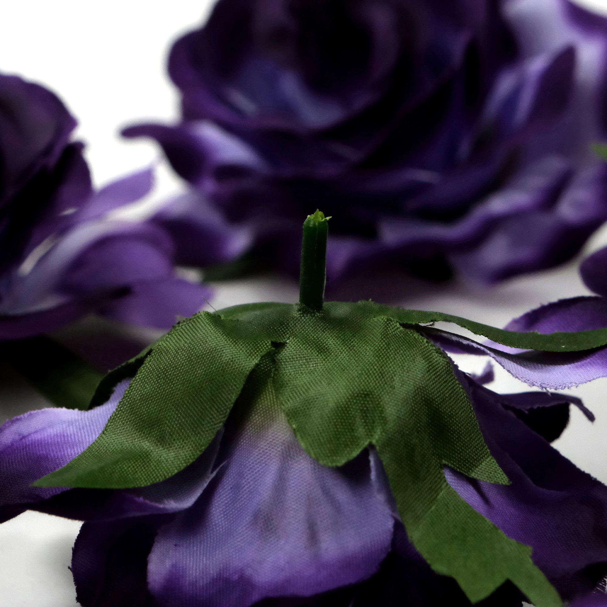 Fake Purple Roses Dark Purple Rose Artificial Silk Flower Head / 10cm Fake Flower for DIY ...