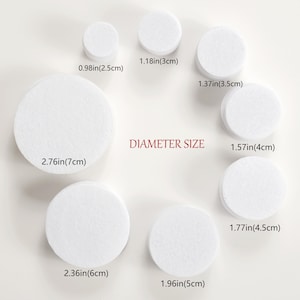 8Size White Round Non Woven Fabric Felt Cloth Felt Circles Felt Die Cuts Applique Circles for Sewing and Craft Projects 200/1000Pcs