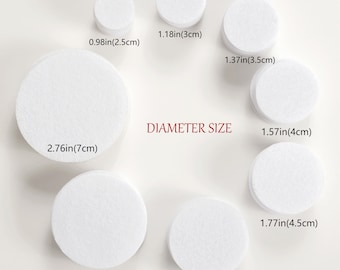 8 maten witte ronde niet-geweven stof vilt doek vilt cirkels vilt gestanst appliqué cirkels voor naai- en knutselprojecten 200/1000 stuks