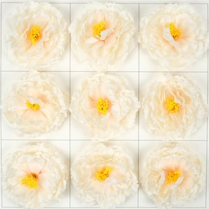 1/500PCS 12cm Artificial Silk Flower Head Cream Fake Flower DIY Crafts Wedding Baby Shower Ornamet Tea Party Table Decor Accent Accessories