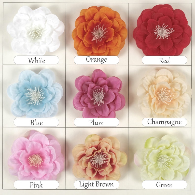 9colors Artificial Silk Flower Head 2.75'' Faux Flower Fake Rose Flower ...