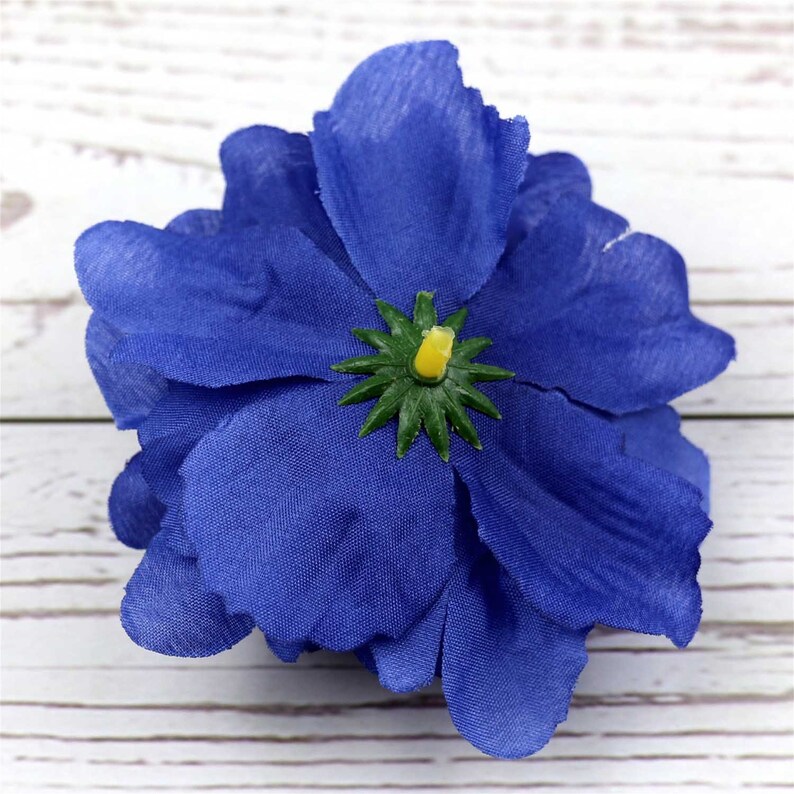 Royal Blue 3 Fake Flower Heads in Bulk Wholesale Silk - Etsy