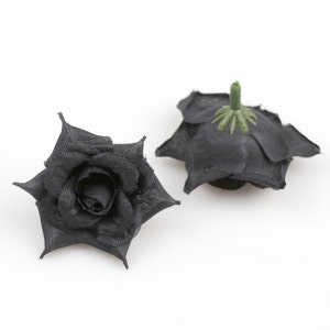 10-100PCS Black Artificial Silk Flower Heads / Fake Rose Peony Head for ...