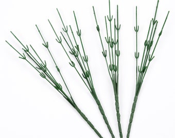 2/100P Artificial Flower Multi-Branch 30CM Green Naked Flower Stem 25 Pick Wire Stem For DIY Bouquet Floral Tree Vase Filler Accessory