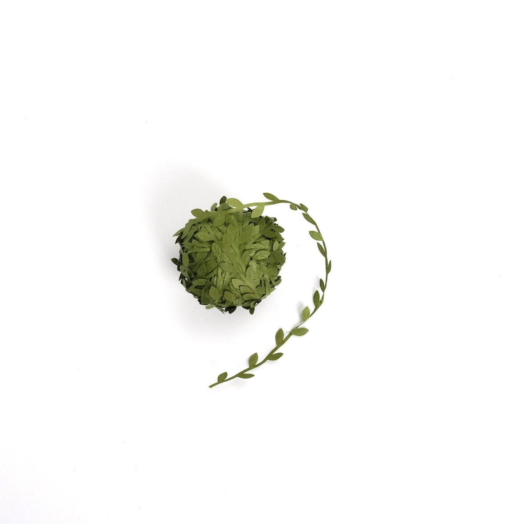 16.4 Yards Artificial Green Leaf Ribbon Trim Gift Wrapping Decorating