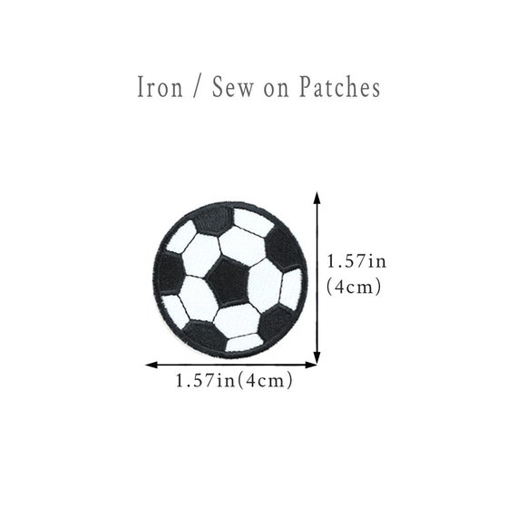 Voetbalpatches, 100 stuks voetbalborduurpatches, 3 cm, decoratieve patches, naai op applicaties, badge, voor kleding, jeans, jas, hoed, jurk, doe-het-zelf accessoires