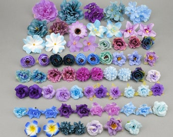 68 pièces têtes de fleurs artificielles Combo ensemble/Simulation fleur en soie/Rose pivoine mélange Style fausse fleur bricolage artisanat fleur Kit nuptiale mariage décor