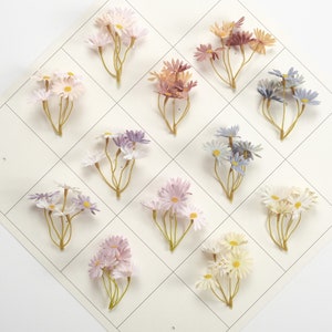 5 Forks Artificial Silk Flower Two Tone Fake Wild Daisy 6Colors For DIY Crafts Cake Topper Hair Bouquets Decor Faux Flower