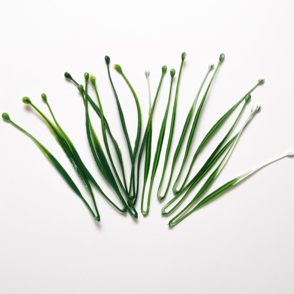 2Colors Artificial Plant / Sprigs Green Tiny Small Filler Fake Grass With Flower Bud / Budget Quality For DIY Crafts Garland Bouquet Decor