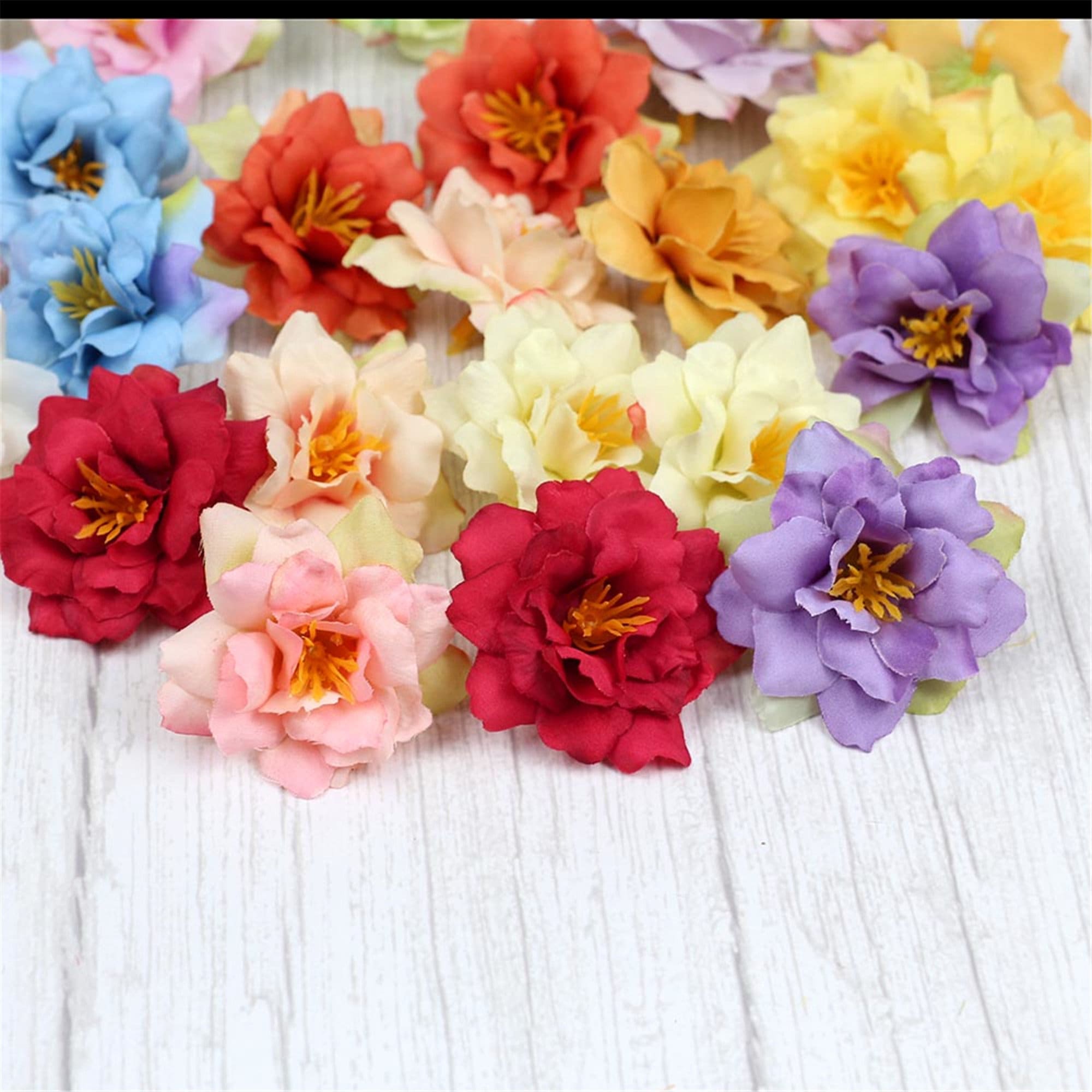 1-500pcs Tiny Artificial Silk Flower Head in Bulk / 5cm Fake Rose for ...