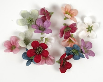 2-200Pcs 2.5cm Faux Flowers Heads Artificial Velvet Tiny Gardenia Flower Heads Mini Fake Flower for Craft Garland Wedding Home Decoration