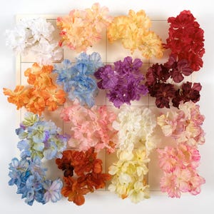 12 Color Artificial Silk Hydrangea Flower Heads 2-200Pcs Bulk Hydrangea Flowers Silk Flower For DIY Handcrafts Wedding Decoration Supplies