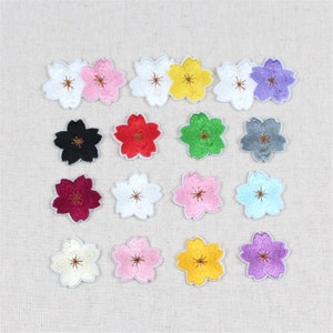 15 Colors Cherry Blossom Embroidery Patch 1/500pcs Wholesale Brand New Flower Patches Iron on/Sew on Decoration Applique DIY Craft Badge