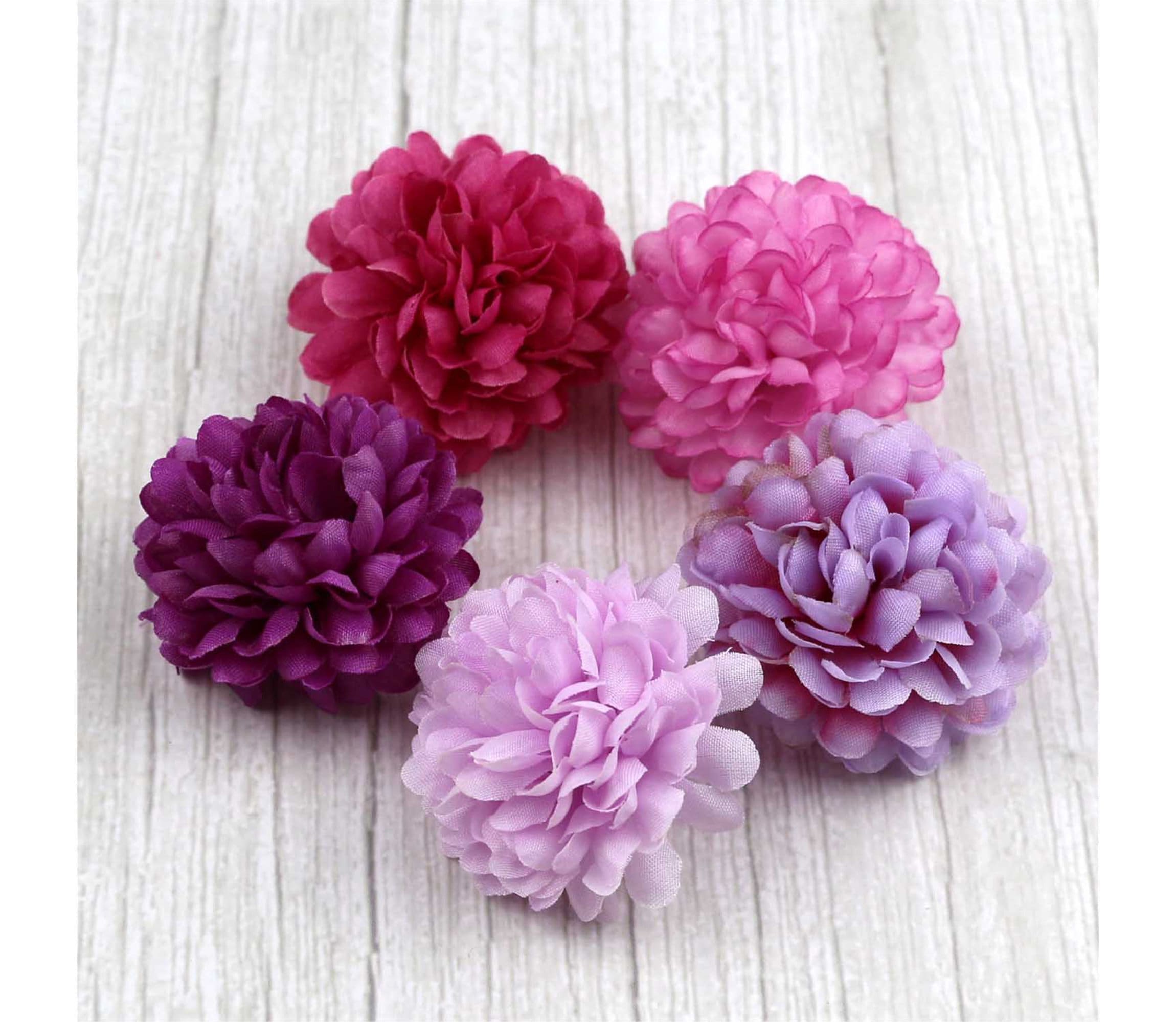 5/100PCS Purple Artificial Silk Flower Head in Bulk for DIY Crafts ...