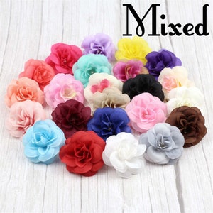 2/500pcs 24 Color Rose Silk Artificial Flower Head in Bulk Fake Roses ...