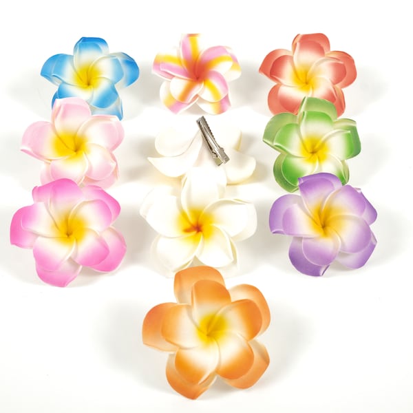 6 CM Doppelschicht Plumeria Haarnadel Tropical Hawaiianischen Haarnadel Kopfschmuck Für DIY Strand-Party Hochzeit Hula Event-Dekor Anzug Kinder Frauen 1/50 STÜCK