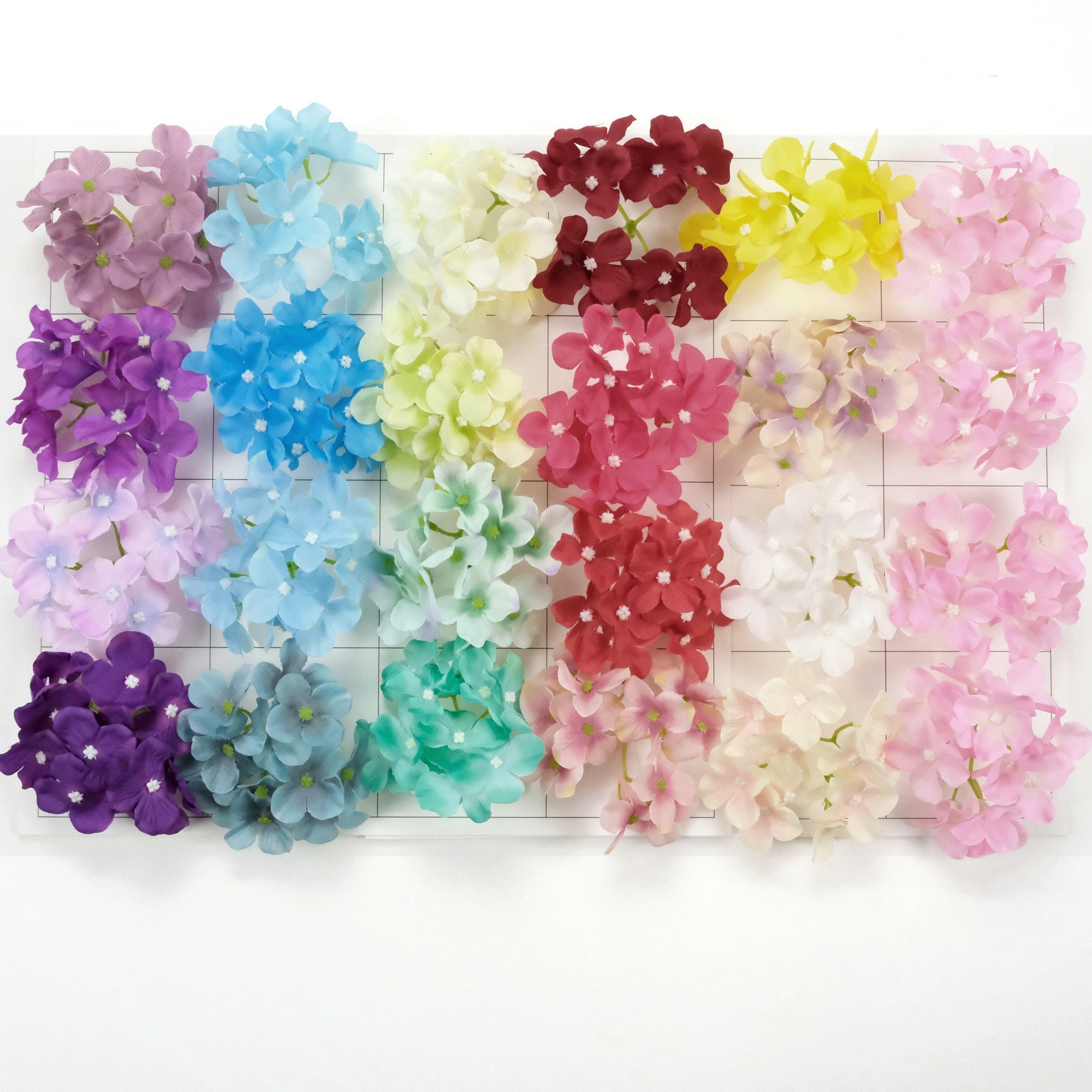3.94'' Artificial Silk Flower Head - Silk Hydrangea For DIY Crafts Bouquets Wreath Table Mason Jar Decor Fake Flower Faux Snowball Flower