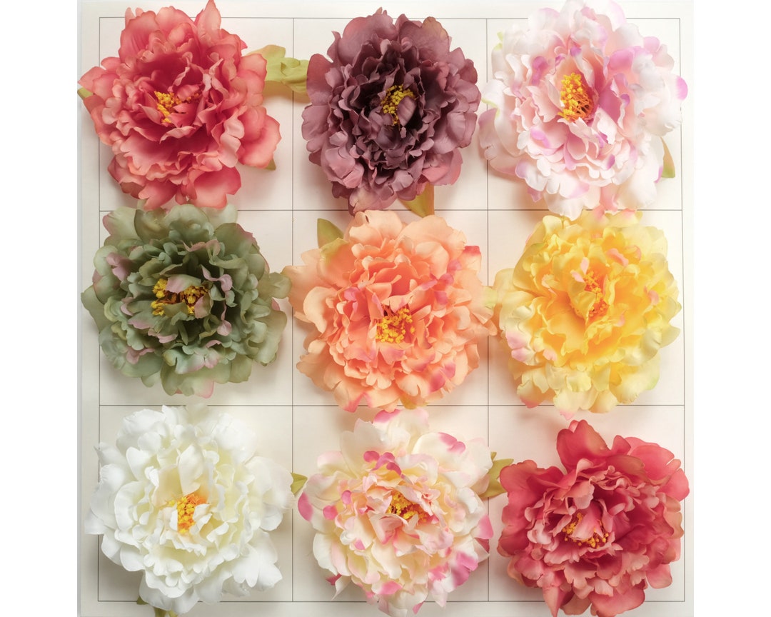 8colors Artificial Silk Flower Head/ Fake Peony Two Tone for DIY Craft ...
