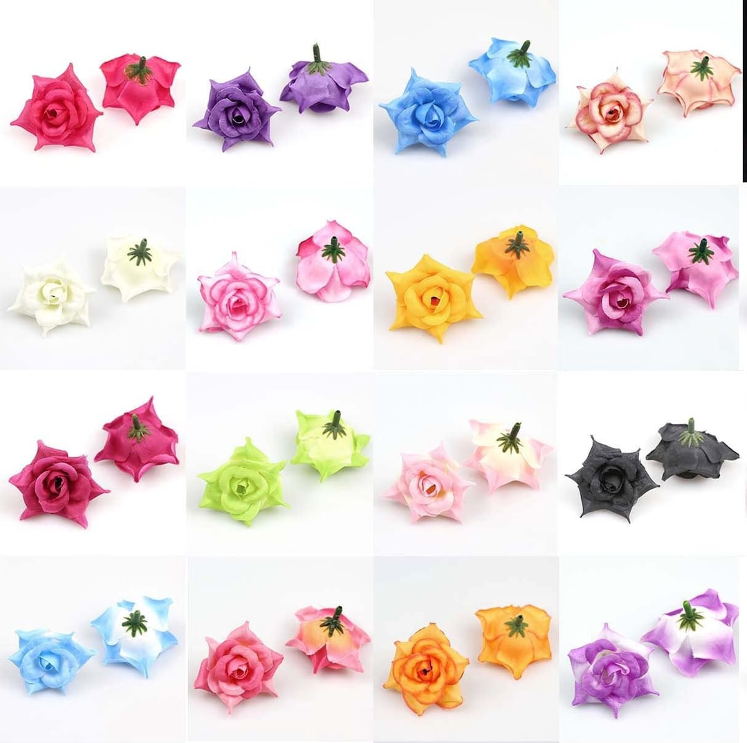 2"rose Artificial Silk Flower Head Bulk 5/100P Fake Small Flower for ...