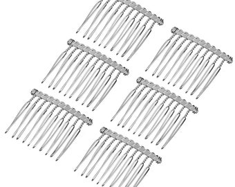 2/20PCS Mutil-Size Metal Hair Comb,Wedding Bridal Veil Comb,DIY Comb,Black/Silver/Metal Comb Decorative Combs Veil Comb