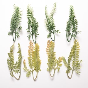 2/200PCS Artificial Fern / 2Color Plastic Dusty Plant Spray Greenery Leaf Branch Fern Frond Filler Bush For DIY Crafts Bouquet Garland Decor