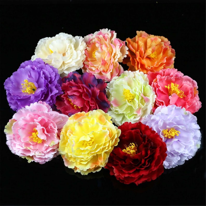 2/100pc Large Artificial Peony Flower Heads Bulk 12cm Peony Etsy