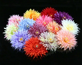 1/100Pcs 13cm Large Artificial Silk Chrysanthemum Flower Head in bulk Fake Flower For Corsage Headband Bouquet Making Wedding Party Decor