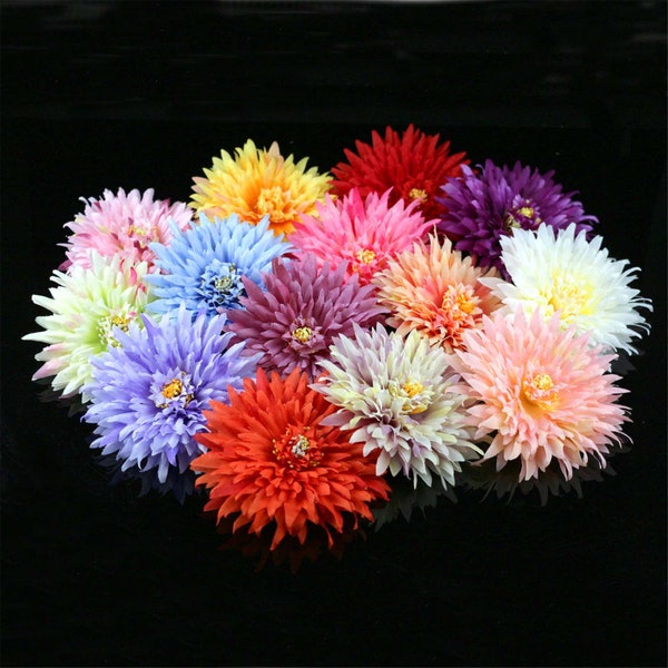 1/100Pcs 13cm Large Artificial Silk Chrysanthemum Flower Head in bulk Fake Flower For Corsage Headband Bouquet Making Wedding Party Decor