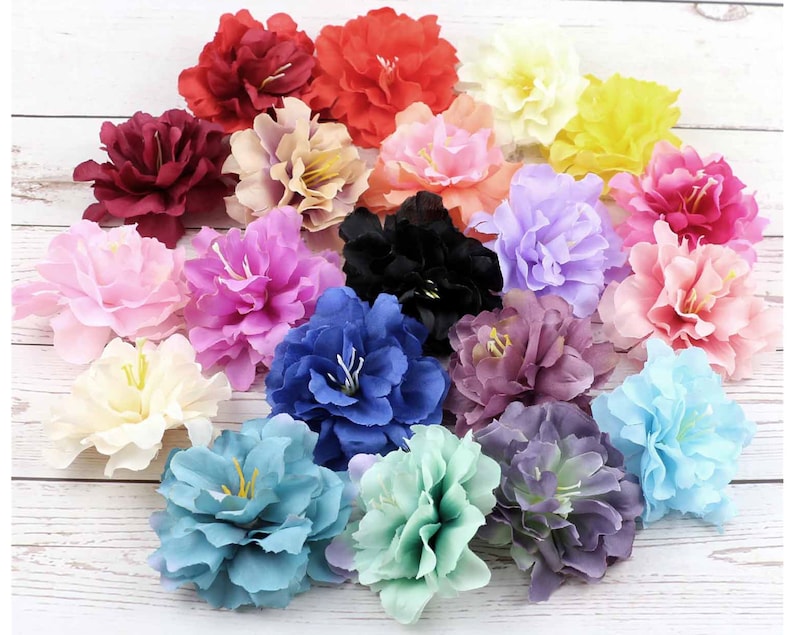 Royal Blue 3" Fake Flower Heads in Bulk Wholesale Silk Peony Artificial ...