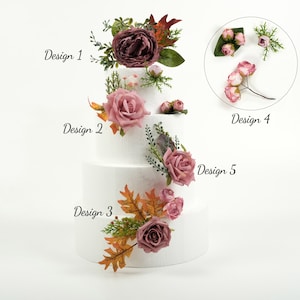 1PCS Cake Flower Artificial Silk Flower Cake Topper 5Design Cake Arrangement Flower DIY Cake Decor For Party Wedding Decor