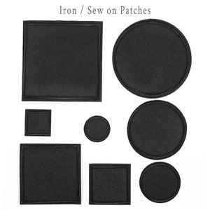 Schwarze Reparatur Patches Oval / Quadrat DIY Zum Aufbügeln / Aufnähen Kleidung Patches