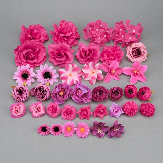 38 Stück Rose rot Künstliche Blume Combo Set/4-12cm Rose Pfingstrose Bulk Fake Blume für Handmade DIY Hochzeit Dekoration Accessorie