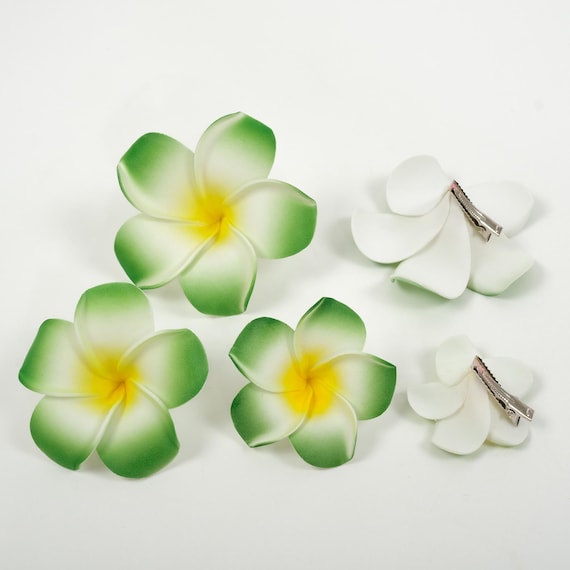 Haarnadeln Mit Plumeria-Blume – 4 Stück, Weiße Frangipani-Blüten Für Sommer & Strand