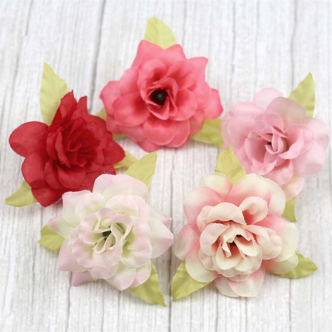 20colors Mini Rose Flower Head / Rose Artificial Silk Flowers in Bulk ...