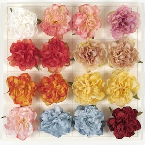 2/200 PZ Testa di Fiore di Seta Artificiale Aspetto Secco Peonia 10 Colori Per L'artigianato FAI DA TE Disposizione Floreale Bouquet Corona Corona Decor Fiore Finto